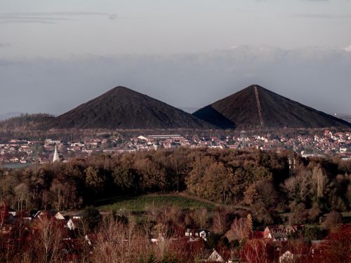 View of the twin slag heaps in Loos-en-Gohelle.